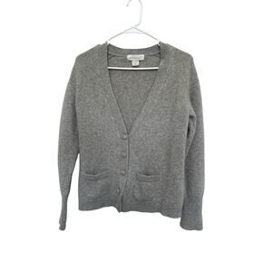 Lord & Taylor 100% Cashmere Cardigan in Grey Size M